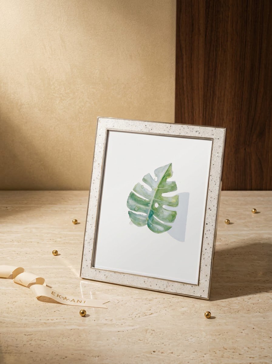 White Marble Dust Photo Frame