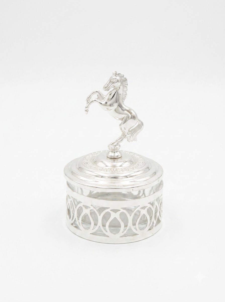 Sugar Pot with Horse Knob