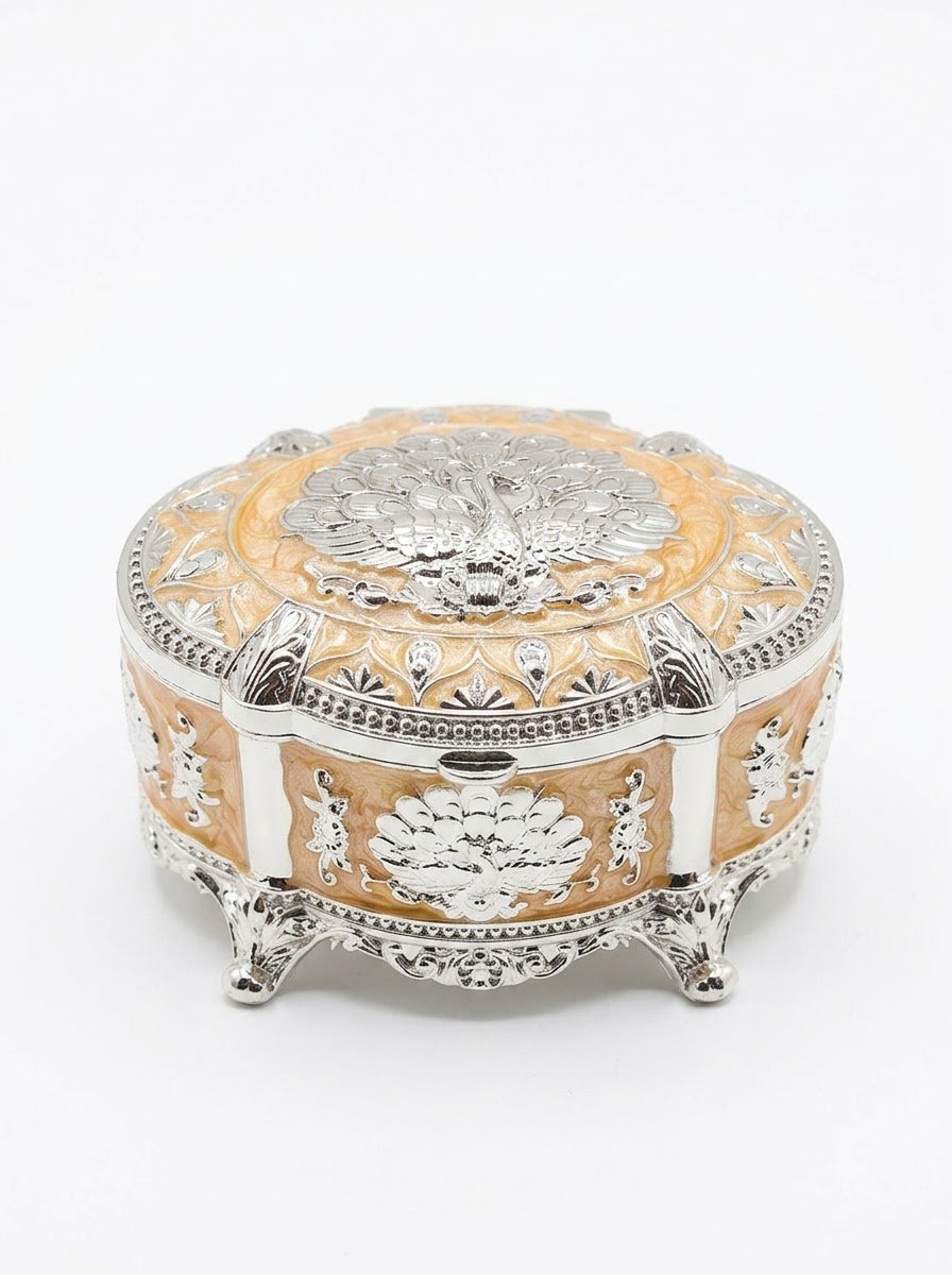Jewellery Box Peach Enamel