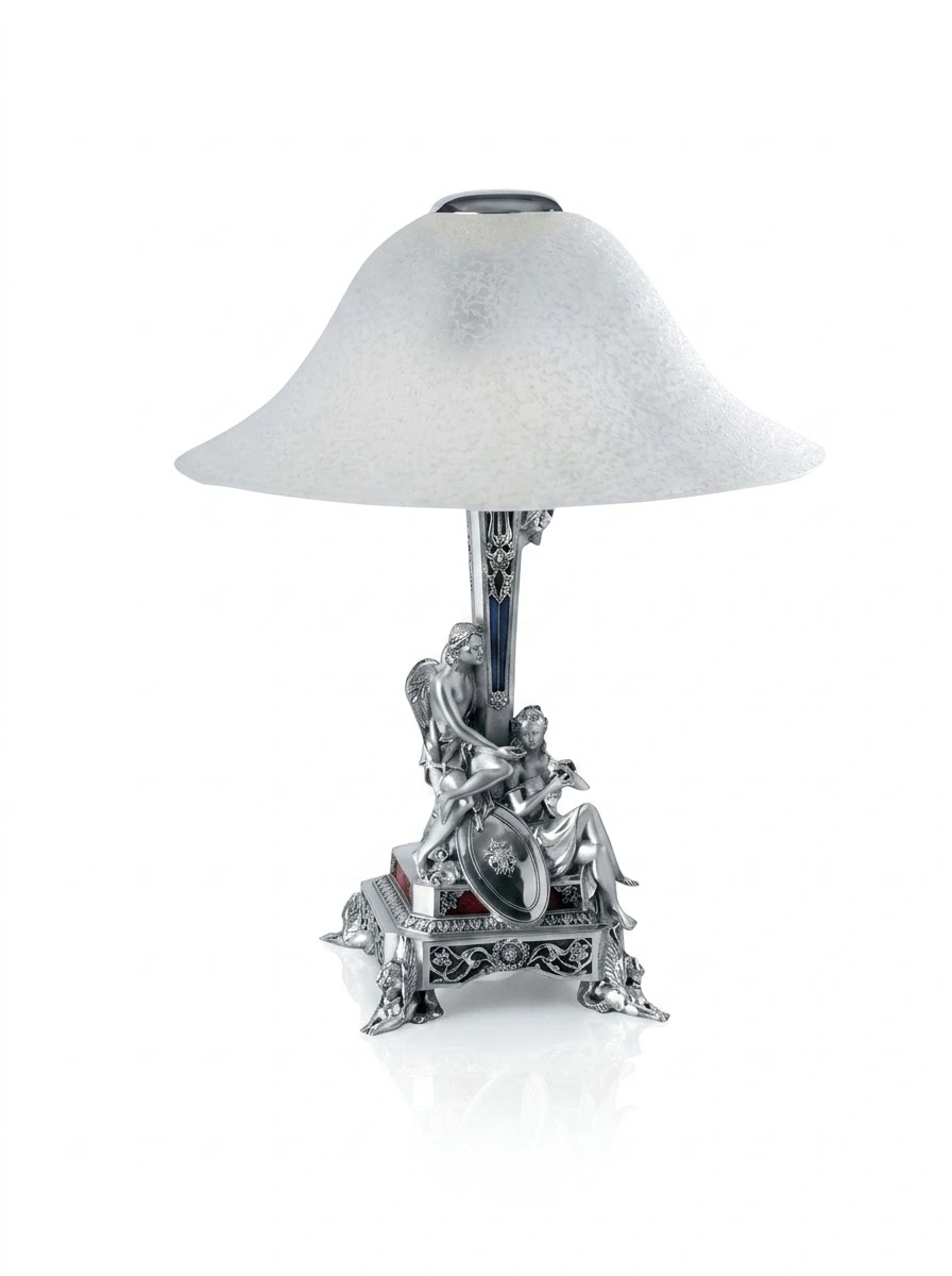 Lamp with sitting Angel & Lady
