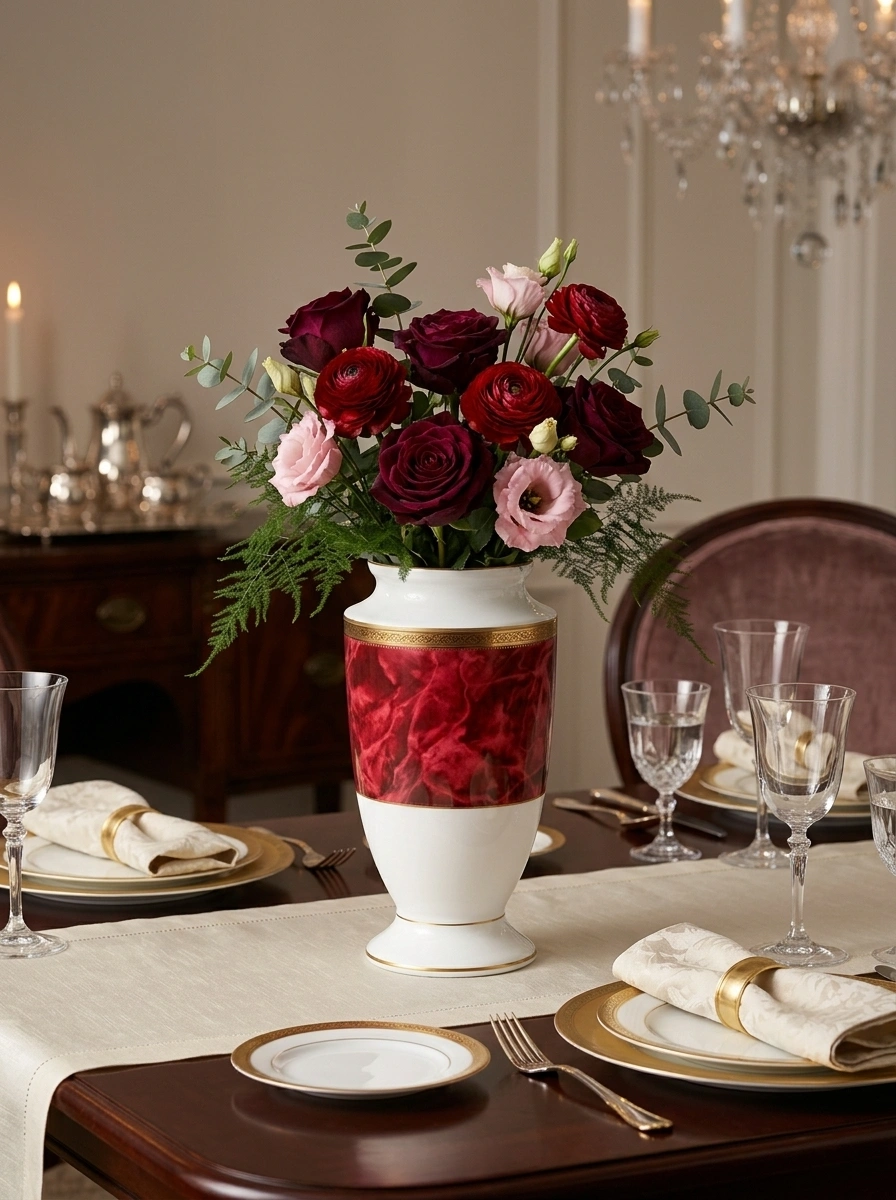 Majestic Red Vase Lg 23 cm - With Gift Box