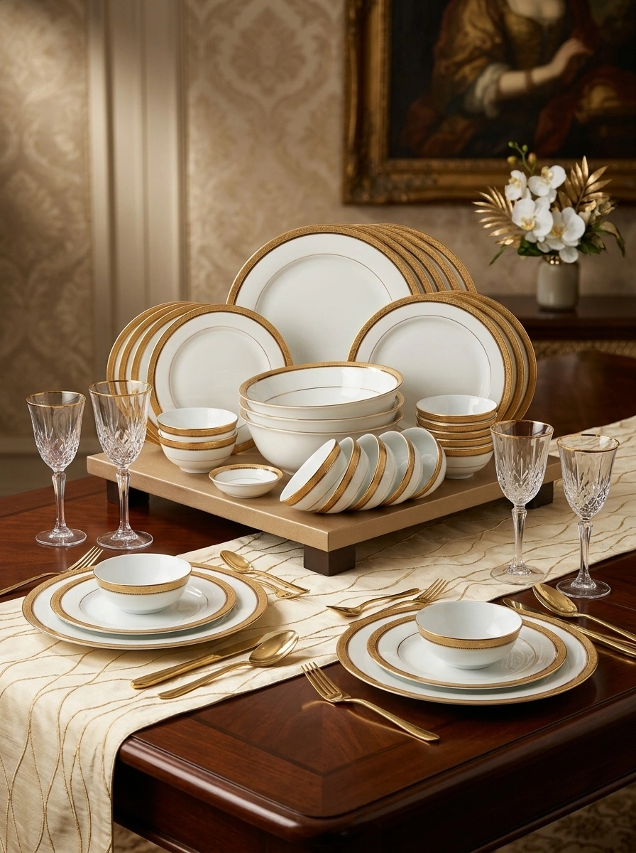 Regent Gold Dinner Set 61 Pc