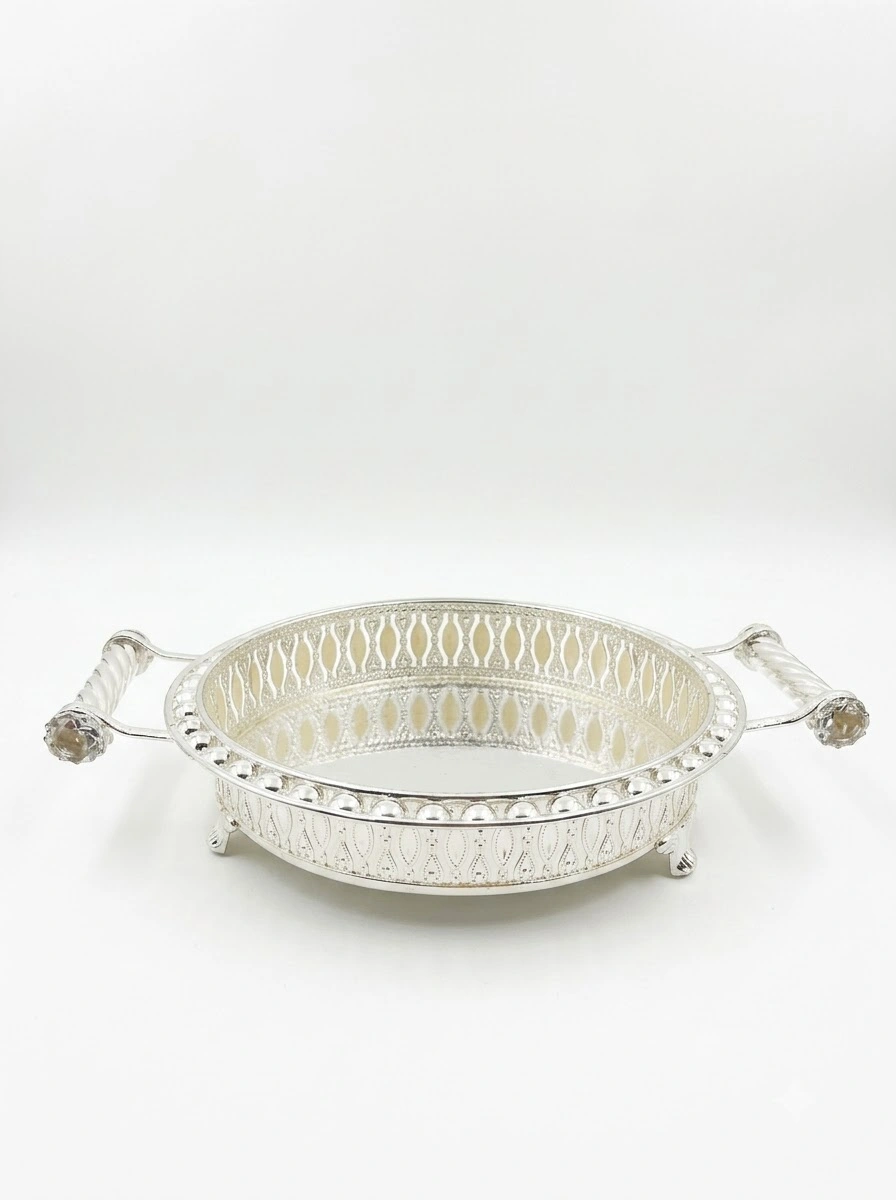Round Tray with Handle Large