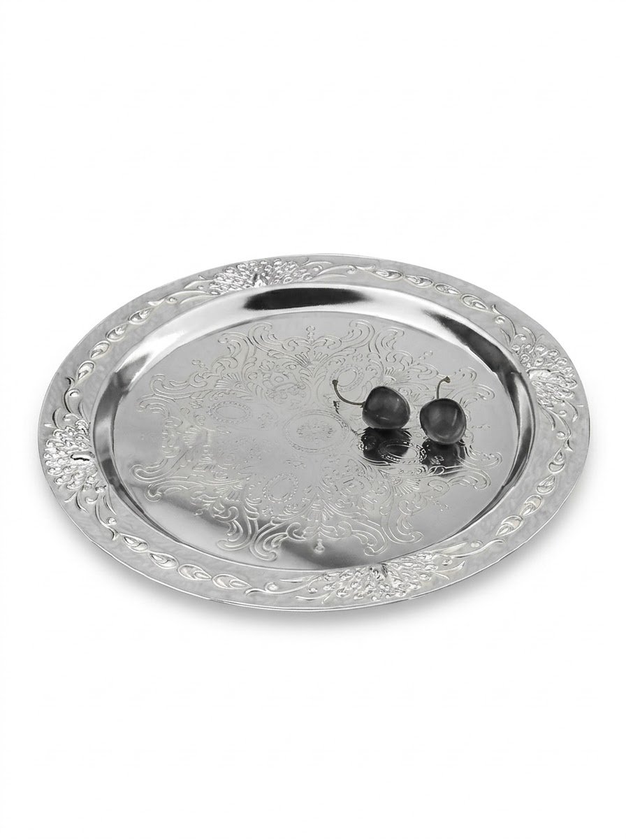 Round Ethed Tray with Cream Enamel