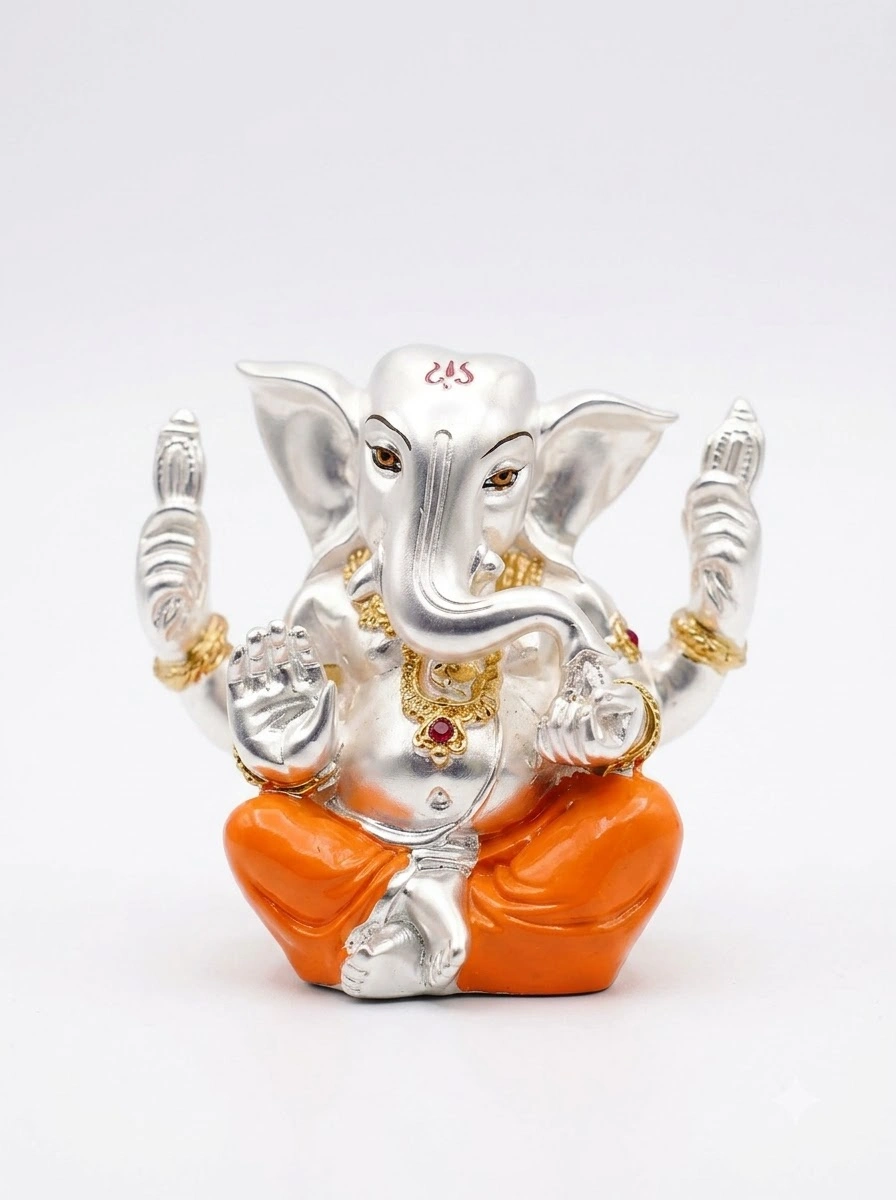 Aashirvad Ganesha Orange Dhoti