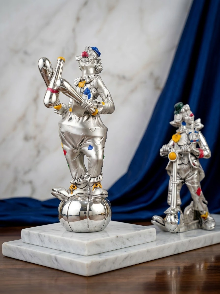 Clown Juggling & Standing on a Ball