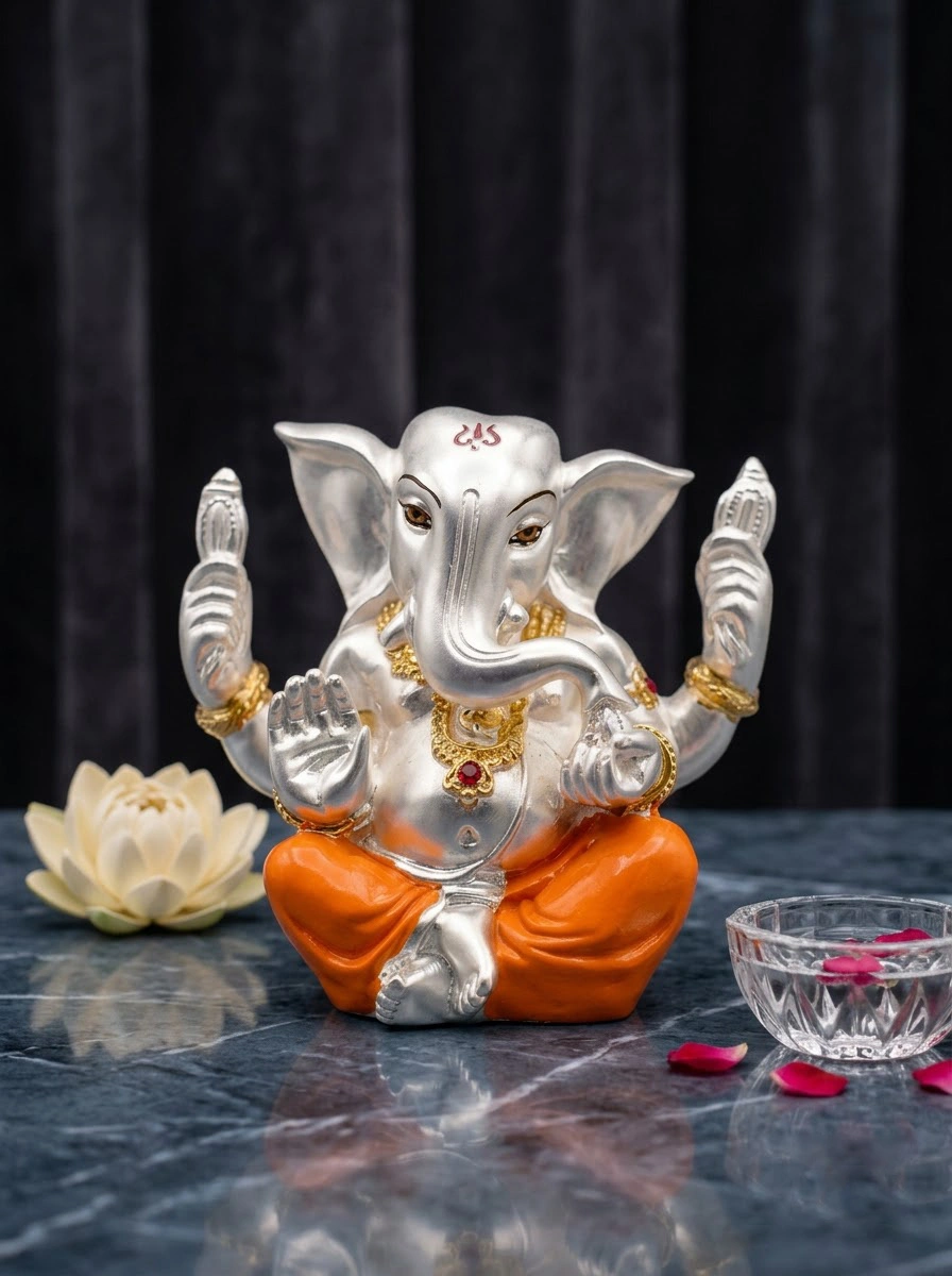 Aashirvad Ganesha Orange Dhoti