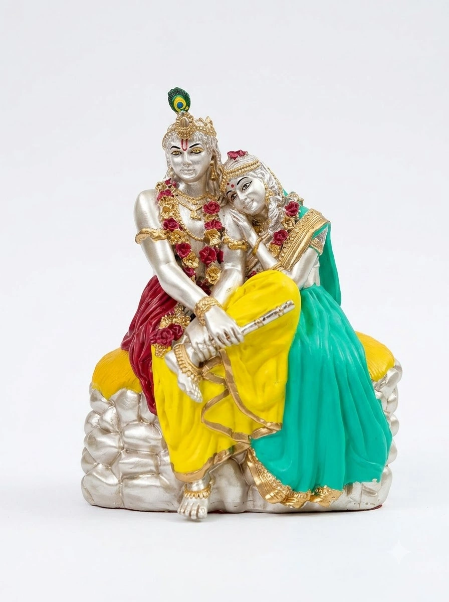 Radha Krishna 8" (Silver/ Gold)