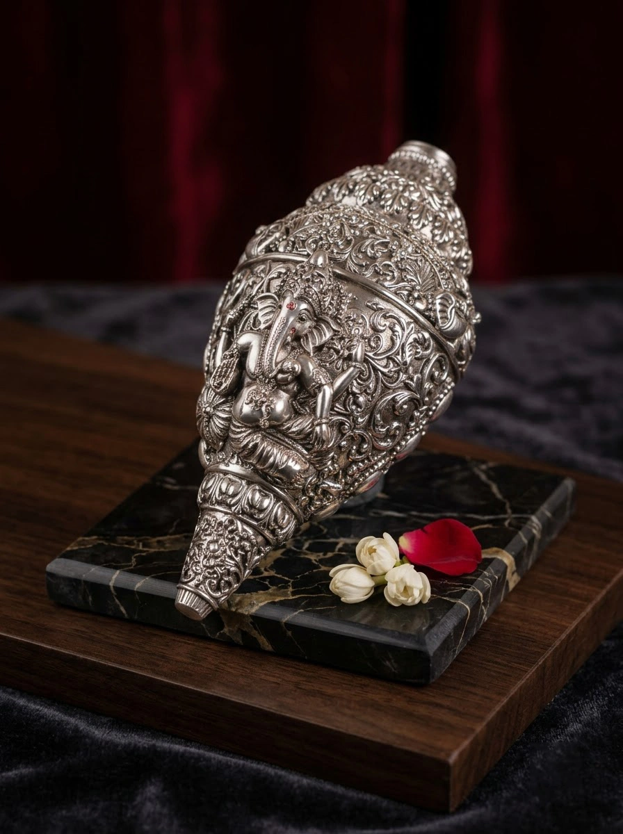 Small Ganesha Shankh Antiq Finish