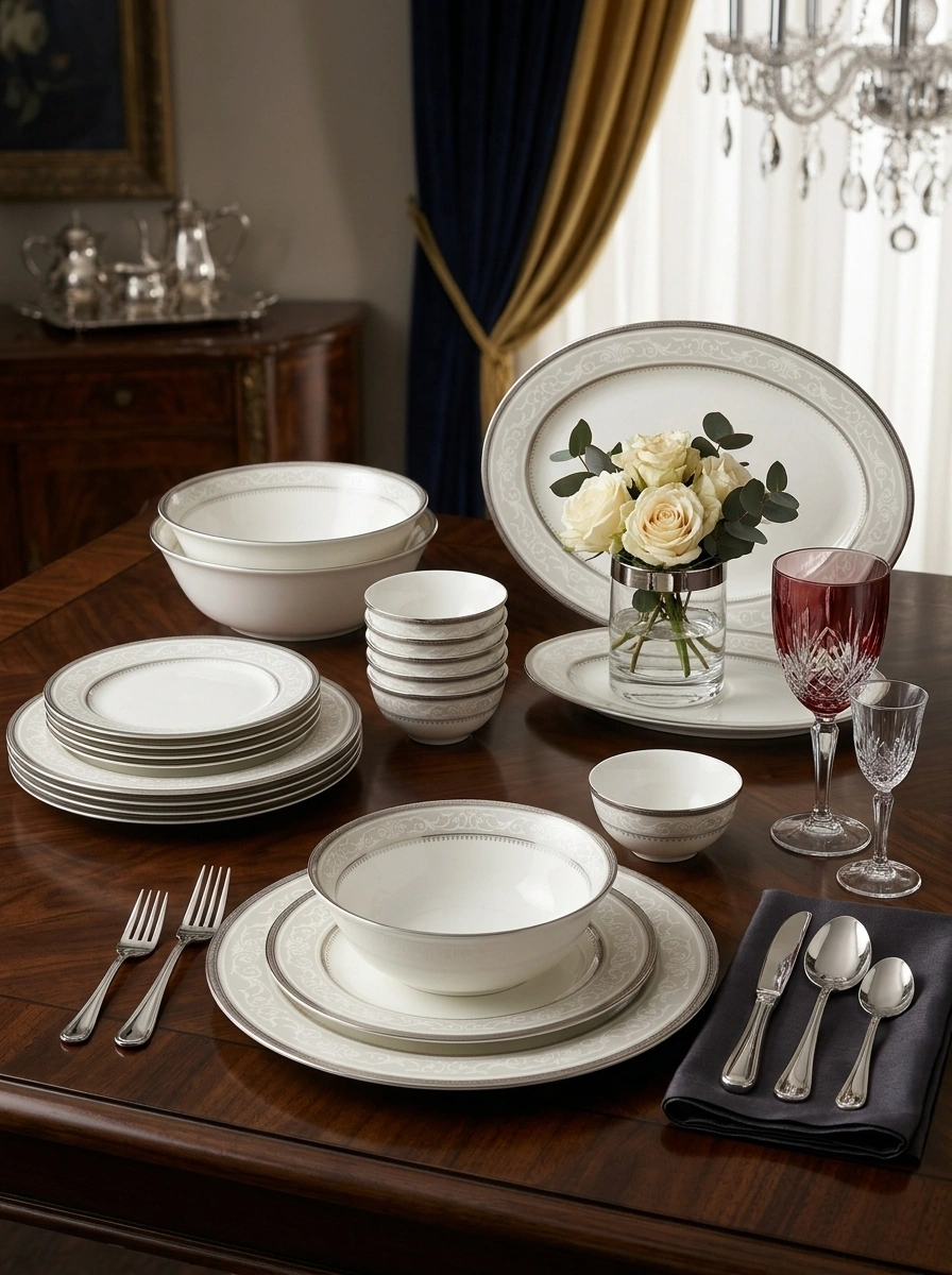 Glendoland Platinum Dinner Set 45 Pc