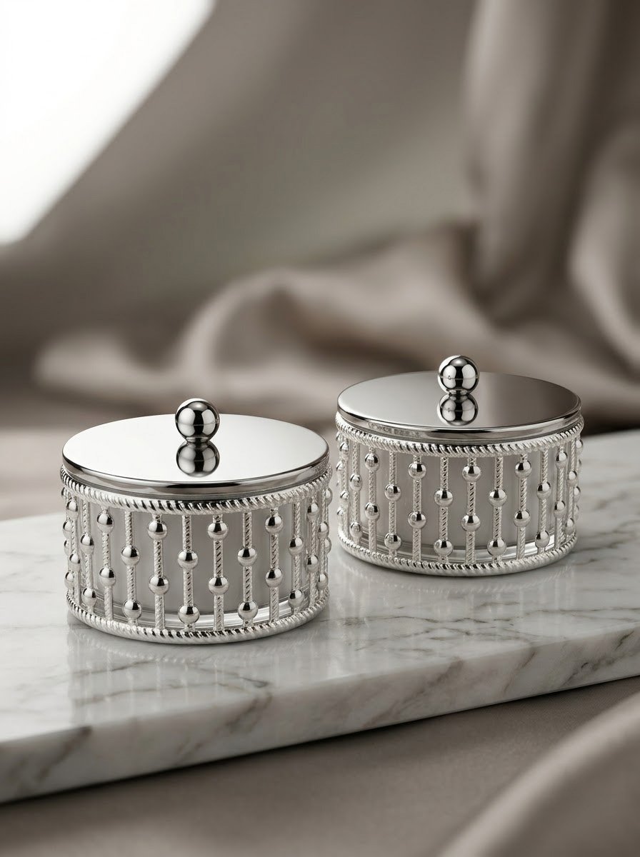 Pair of Polka Dot Jars
