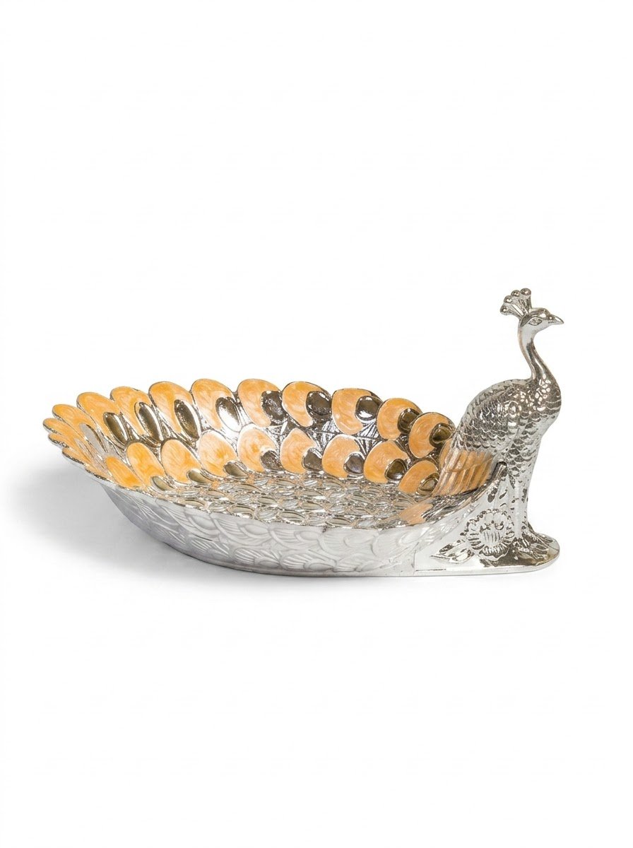 Peacock Bowl Peach Enamel
